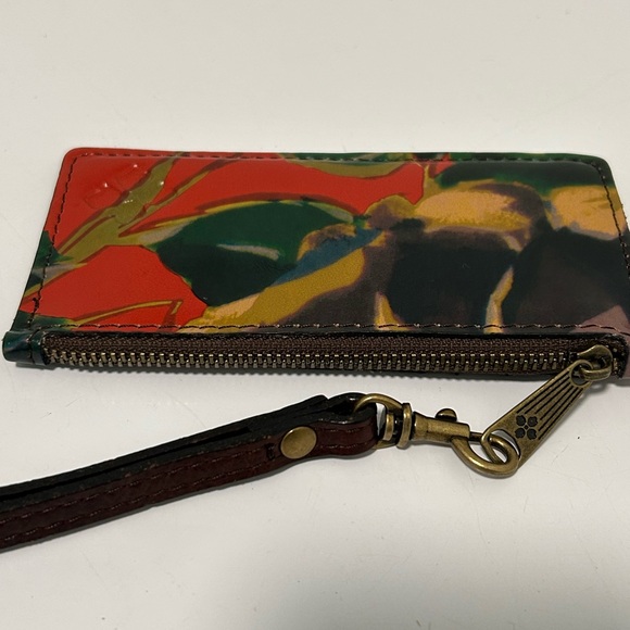 Patricia Nash Leather Wallet Wristlet Red Brown - Picture 7 of 8